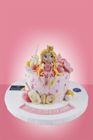 Çizgi Karakter Pastaları,Prenses Kız Pasta